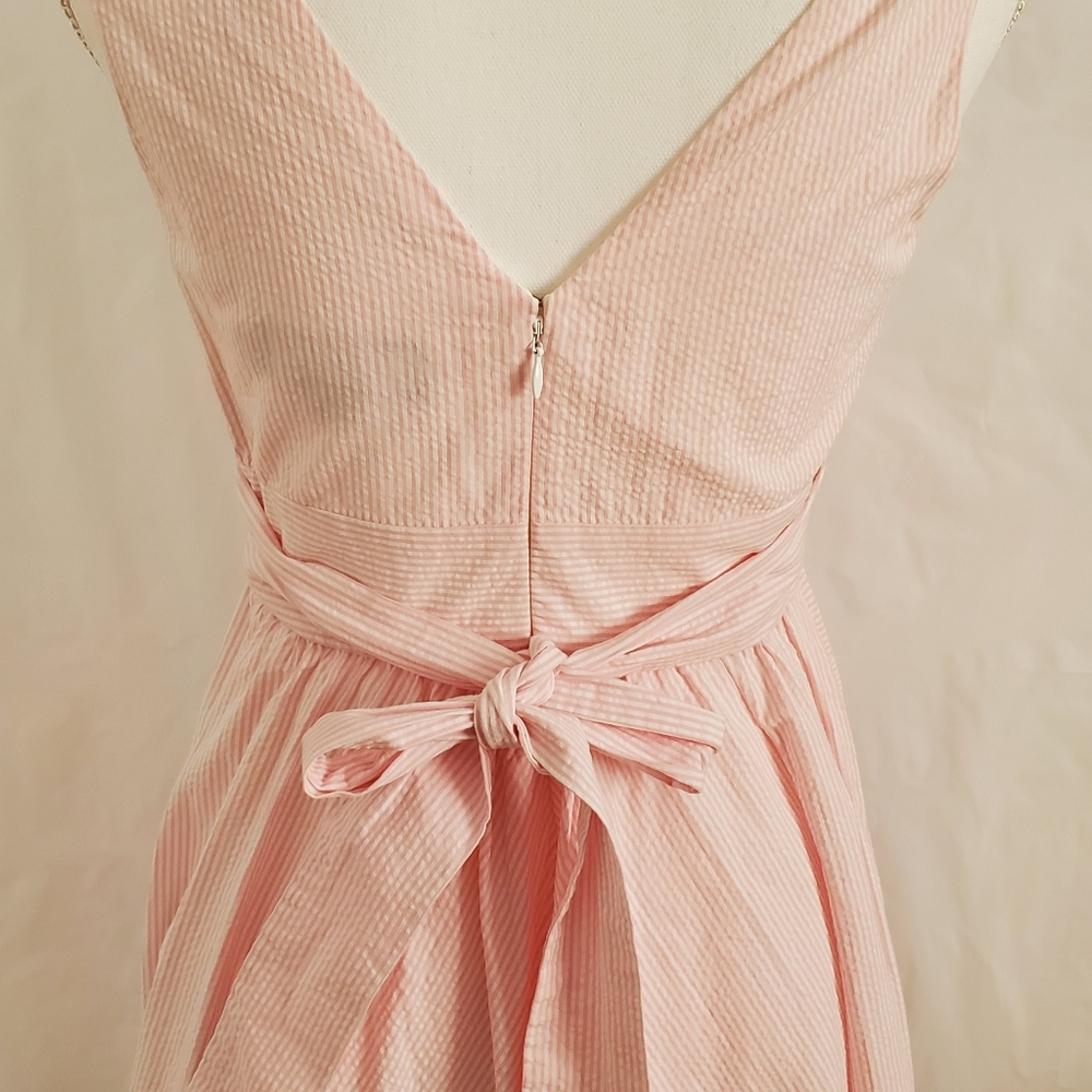 Vineyard Vines Pink Seersucker Reina Sundress sz 4 - Picture 12 of 15